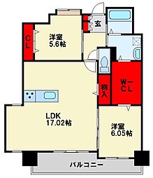 レジェンド111 2LDKの間取図画像
