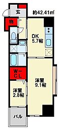 ダ・ヴィンチ 2DKの間取図画像