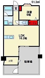 ロイヤル光貞台 1LDKの間取図画像