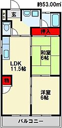 やすよしビル 2LDKの間取図画像
