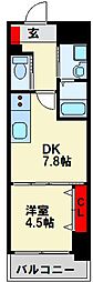 シュライン恵比寿タワーレジデンス 1DKの間取図画像