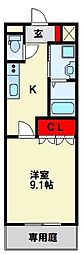 メゾンドロータス 1Kの間取図画像