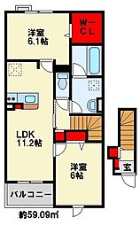 ベル・ブリーズ1 2LDKの間取図画像
