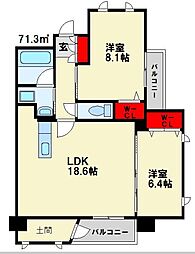ロイヤル光貞台 2LDKの間取図画像