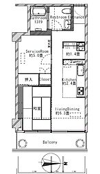 コープブロードウェイセンター 1SLDKの間取図画像