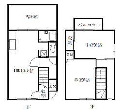 プレジール関戸 2LDKの間取図画像