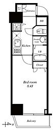 エルスタンザ駒形 1Kの間取図画像