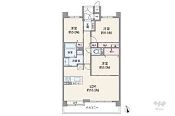 メロディーハイム仁川ガーデンズ 3LDKの間取図画像
