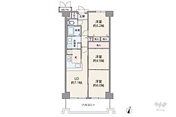 ジャルダン宝塚中山台弐番館B棟 3LDKの間取図画像