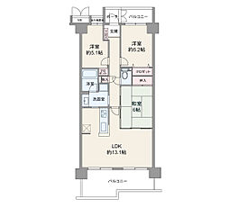ラ・ビスタ宝塚エスティオ2番館 3LDKの間取図画像