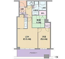 ジオタワー宝塚EAST 2LDKの間取図画像