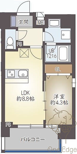 ハイデンス梅ヶ枝 ｜大阪府大阪市北区西天満3丁目(賃貸マンション1LDK・3階・34.90㎡)の写真 その2