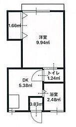シーサイドパーク 1Kの間取図画像