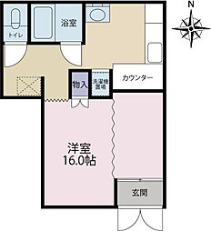 融和アパート ワンルームの間取図画像
