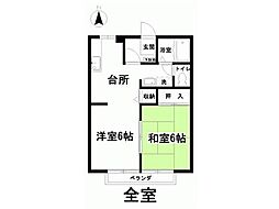 ディーセントハイツA 2DKの間取図画像