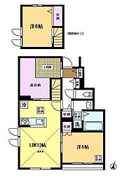西武新宿線 西武柳沢駅 徒歩4分の賃貸アパート 1階2LDKの間取り