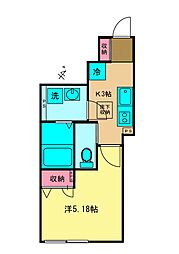 プリマリア 1階1Kの間取り