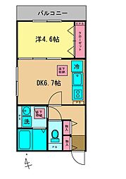 メゾン２４３８ 1階1DKの間取り
