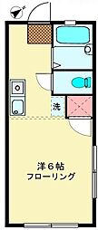パークサイドフジB 1Kの間取図画像