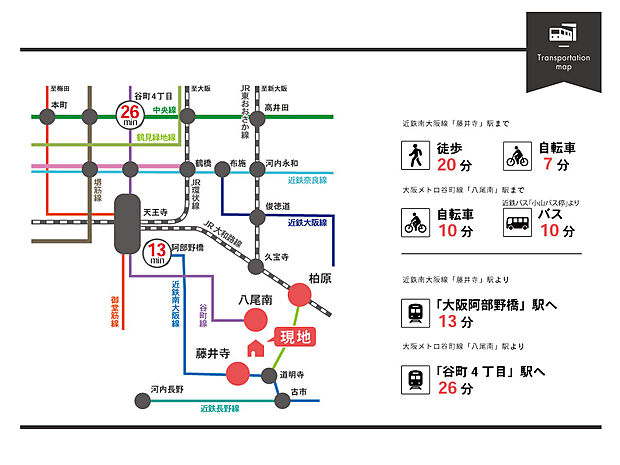 路面図■近鉄南大阪線は阿倍野エリアへのアクセスの良さはもちろん、橿原・飛鳥・吉野方面へのアクセスも良く仕事やお出かけに便利な路線です♪