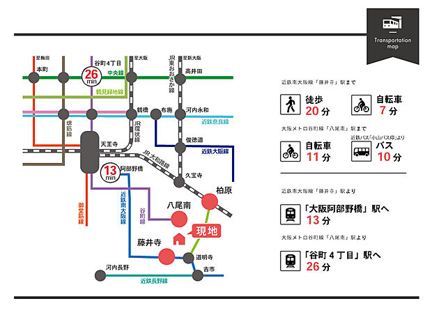 路線図■近鉄南大阪線は阿倍野エリアへのアクセスの良さはもちろん、橿原・飛鳥・吉野方面へのアクセスも良く仕事やお出かけに便利な路線です♪