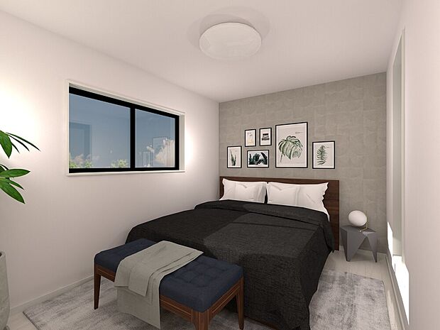 2号地内観パース■主寝室はゆったりとした空間で日々の疲れも癒すことができます。