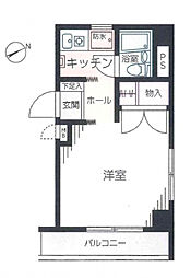 東京メトロ日比谷線 入谷駅 徒歩8分の賃貸マンション 4階ワンルームの間取り