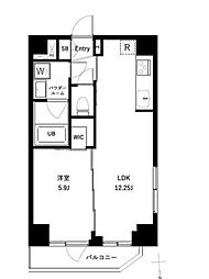 東京メトロ銀座線 稲荷町駅 徒歩4分の賃貸マンション 4階1LDKの間取り