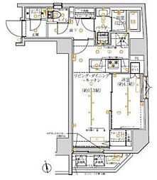 都営大江戸線 新御徒町駅 徒歩6分の賃貸マンション 7階1LDKの間取り