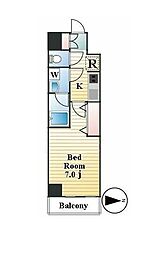JR京浜東北・根岸線 鶯谷駅 徒歩7分の賃貸マンション 2階1Kの間取り