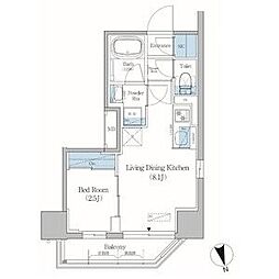 東京メトロ日比谷線 入谷駅 徒歩5分の賃貸マンション 7階1LDKの間取り