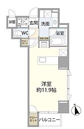 東京メトロ銀座線 田原町駅 徒歩5分の賃貸マンション 9階ワンルームの間取り