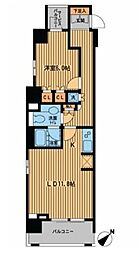 都営新宿線 馬喰横山駅 徒歩2分の賃貸マンション 10階1LDKの間取り