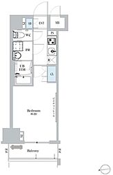 都営浅草線 蔵前駅 徒歩6分の賃貸マンション 4階1Kの間取り