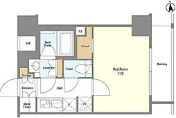 都営大江戸線 新御徒町駅 徒歩3分の賃貸マンション 5階1Kの間取り