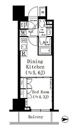 ルフォンプログレ文京湯島 2階1DKの間取り
