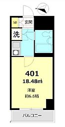 都営大江戸線 新御徒町駅 徒歩6分の賃貸マンション 4階1Kの間取り