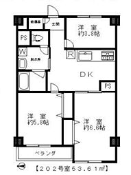 東京メトロ半蔵門線 押上駅 徒歩6分の賃貸マンション 2階3DKの間取り
