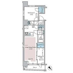 JR総武本線 馬喰町駅 徒歩2分の賃貸マンション 6階2LDKの間取り
