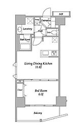 東京メトロ日比谷線 三ノ輪駅 徒歩4分の賃貸マンション 5階1LDKの間取り
