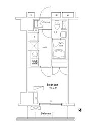東京メトロ半蔵門線 押上駅 徒歩4分の賃貸マンション 8階1Kの間取り