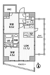 JR総武線 浅草橋駅 徒歩6分の賃貸マンション 14階2LDKの間取り