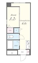 JR総武本線 馬喰町駅 徒歩3分の賃貸マンション 7階1DKの間取り