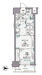 都営浅草線 蔵前駅 徒歩4分の賃貸マンション 12階1DKの間取り