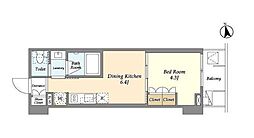 東京メトロ銀座線 浅草駅 徒歩3分の賃貸マンション 6階1DKの間取り