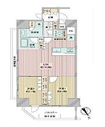 東京メトロ銀座線 浅草駅 徒歩4分の賃貸マンション 2階2LDKの間取り