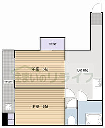 都営浅草線 本所吾妻橋駅 徒歩3分の賃貸マンション 2階2DKの間取り