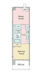 JR常磐線 南千住駅 徒歩12分の賃貸マンション 5階1DKの間取り