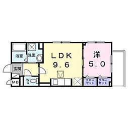 東京メトロ日比谷線 南千住駅 徒歩9分の賃貸アパート 1階1LDKの間取り