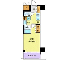 東京メトロ銀座線 浅草駅 徒歩4分の賃貸マンション 4階1Kの間取り